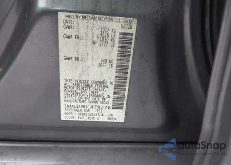 2018 Nissan Altima 2.5 S z USA, uszkodzony, nr VIN 1N4AL3AP0JC479776